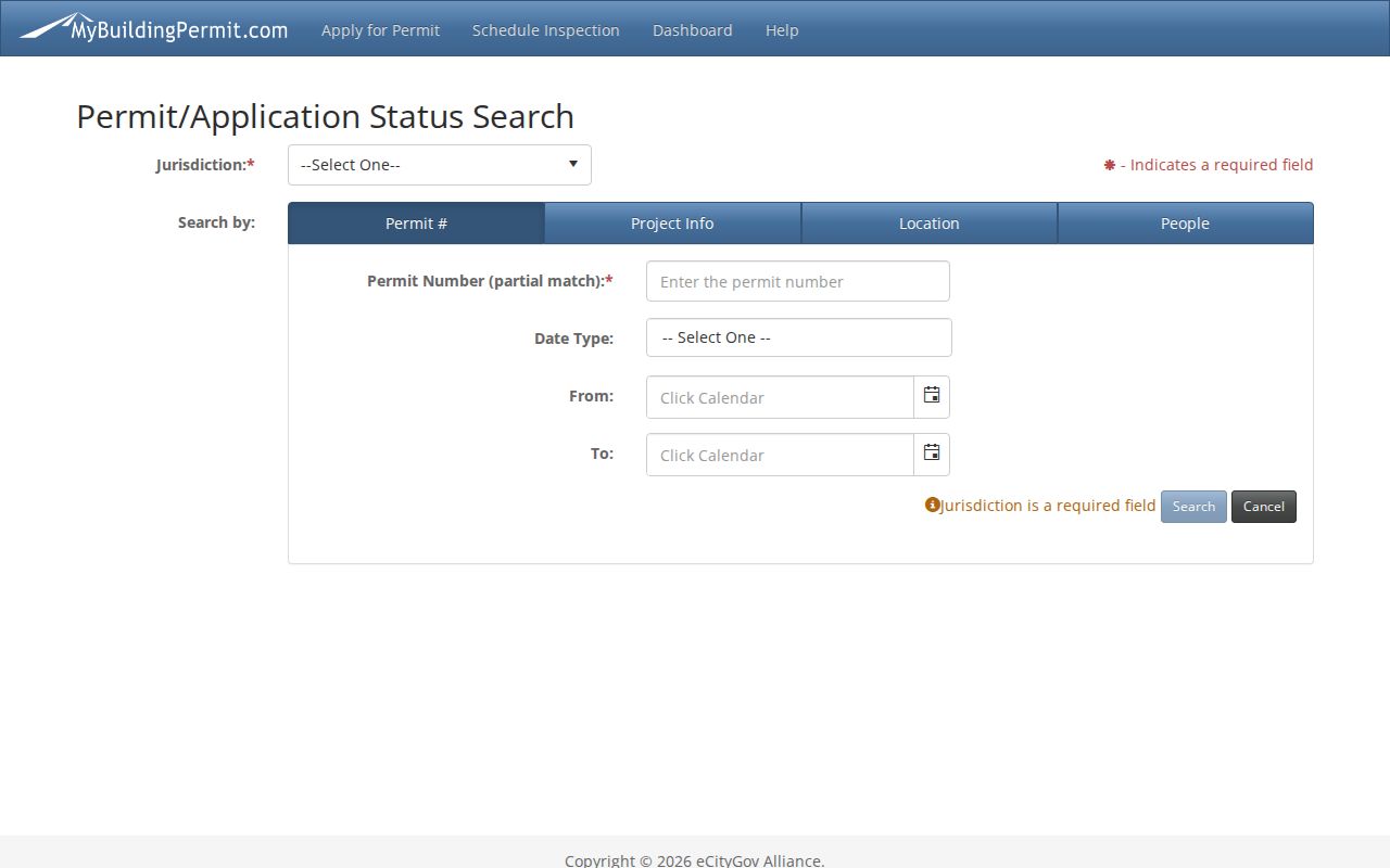 MyBuildingPermit location search for an Issaquah address