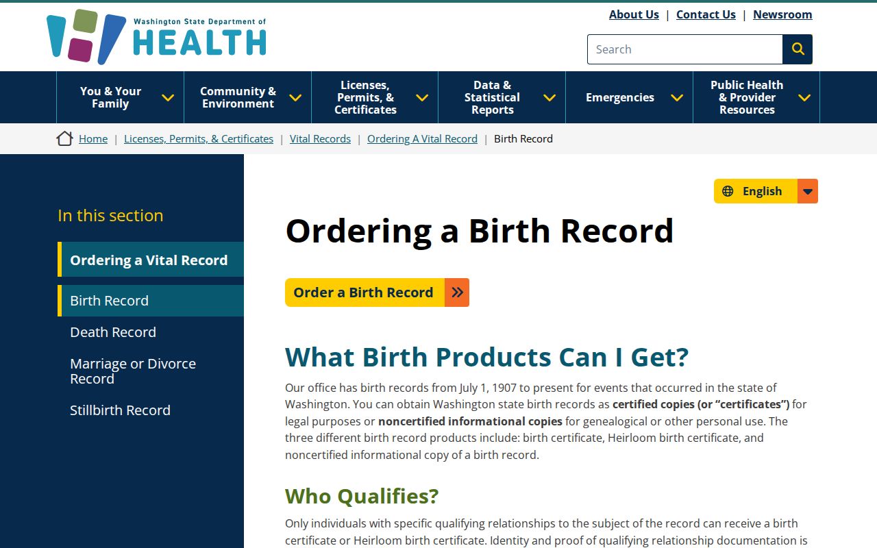 Issaquah resident lookup through Washington birth record ordering